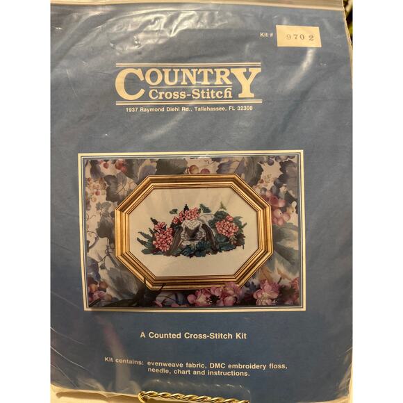 Springtime Bunny Country Cross Stitch Flowers #9702 Rabbit - Picture 1 of 2